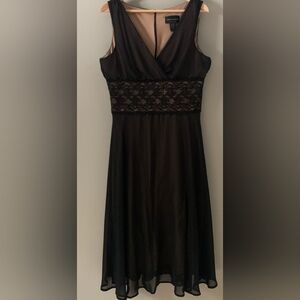 Elegant Black and Tan Dress